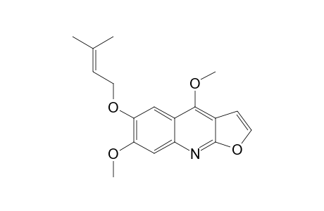 TECLEANATALENSINE-B;4,7-DIMETHOXY-6-[(3-METHYL-2-BUTENYL)-OXY]-FURO-[2,3-B]-QUINOLINE