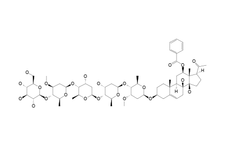 12-O-BENZOYLISOLINEOLON-3-O-BETA-D-GLUCOPYRANOSYL-(1->4)-BETA-D-OLEANDROPYRANOSYL-(1->4)-BETA-D-DIGITOXOPYRANOSYL-(1->4)-BETA-D-DIGITOXOPYR