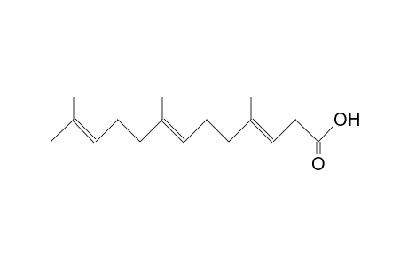 4,8,12-Trimethyl-3-trans, 7-trans,11-tridecatrienoic acid