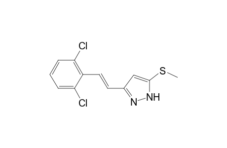 5-[(E)-2-(2,6-dichlorophenyl)ethenyl]-3-(methylthio)-1H-pyrazole