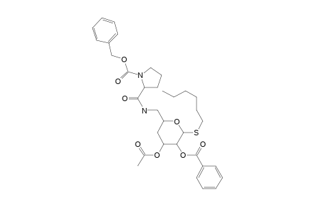 .alpha.-dl-Lyxo-hexopyranoside, hexyl 4,6-dideoxy-6-[[[1-[(phenylmethoxy)carbonyl]-2-pyrrolidinyl]carbonyl]amino]-1-thio-, 3-acetate 2-benzoate