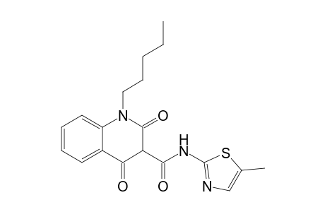 Quinoline-3-carboxamide, 1,2,3,4-tetrahydro-2,4-dioxo-1-pentyl-N-(5-methyl-2-thiazolyl)-