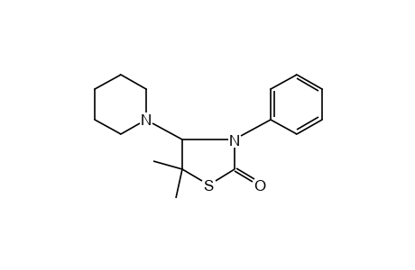 5,5-dimethyl-3-phenyl-4-piperidino-2-thiazolidinone