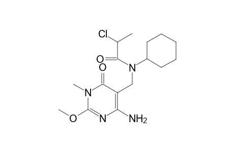 N-[(4-Amino-2-methoxy-1-methyl-6-oxo-1,6-dihydropyrimidin-5-yl)methyl]-2-chloro-N-cyclohexylpropanamide