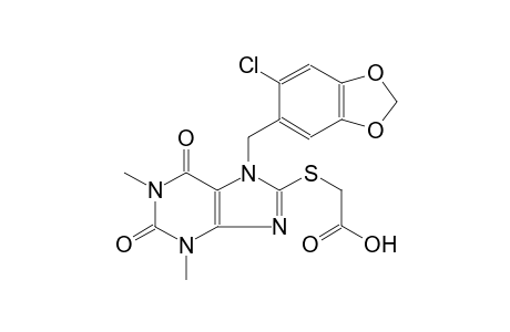 ({7-[(6-chloro-1,3-benzodioxol-5-yl)methyl]-1,3-dimethyl-2,6-dioxo-2,3,6,7-tetrahydro-1H-purin-8-yl}sulfanyl)acetic acid