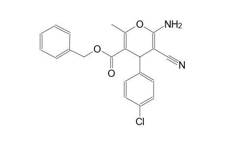 4H-Pyrane-3-carboxylic acid, 6-amino-4-(4-chlorophenyl)-5-cyano-2-methyl-, benzyl ester