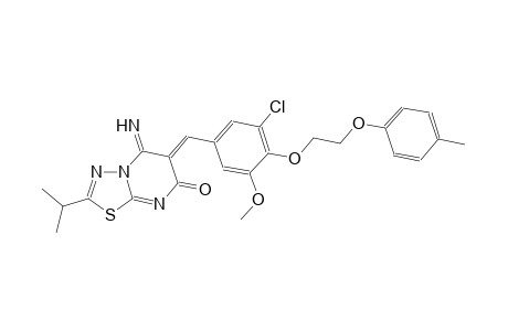 (6Z)-6-{3-chloro-5-methoxy-4-[2-(4-methylphenoxy)ethoxy]benzylidene}-5-imino-2-isopropyl-5,6-dihydro-7H-[1,3,4]thiadiazolo[3,2-a]pyrimidin-7-one