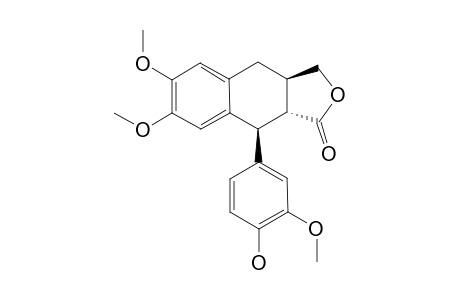 (+/-)-(3A-R,9-S,9A-R)-9-(4-HYDROXY-3-METHOXYPHENYL)-6,7-DIMETHOXY-3A,4,9,9A-TETRAHYDRONAPHTHO-[2.3-C]-FURAN-1-(3-H)-ONE