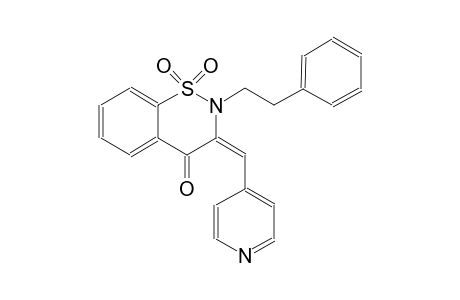 4H-1,2-benzothiazin-4-one, 2,3-dihydro-2-(2-phenylethyl)-3-(4-pyridinylmethylene)-, 1,1-dioxide, (3E)-