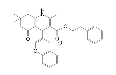 3-quinolinecarboxylic acid, 1,4,5,6,7,8-hexahydro-2,7,7-trimethyl-5-oxo-4-(4-oxo-4H-1-benzopyran-3-yl)-, 2-phenylethyl ester