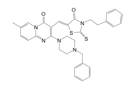 (5Z)-5-[[2-(4-benzylpiperazin-1-yl)-7-methyl-4-oxopyrido[1,2-a]pyrimidin-3-yl]methylidene]-3-phenethyl-2-sulfanylidene-1,3-thiazolidin-4-one