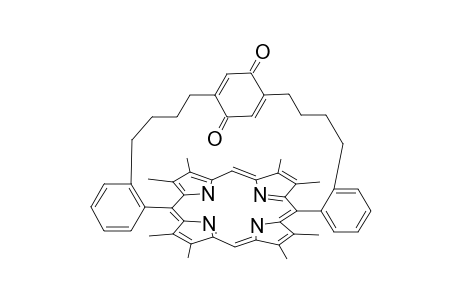 5,15-[p-Benzoquinone-1',4'-diyl bis(4",1"-butanediyl-2".1"-benzeno)]-2,3,7,8,12,13,17,18-octamethyl porphyrin