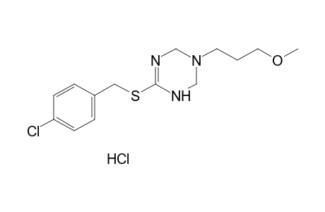 6-[(p-chlorobenzyl)thio]-3-(3-methoxypropyl)-1,2,3,4-tetrahydro-s-triazine, monohydrochloride