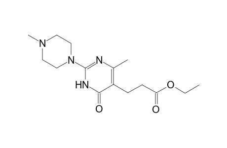 5-Pyrimidinepropanoic acid, 1,6-dihydro-4-methyl-2-(4-methyl-1-piperazinyl)-6-oxo-, ethyl ester