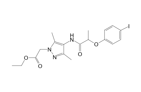 1H-Pyrazole-1-acetic acid, 4-[[2-(4-iodophenoxy)-1-oxopropyl]amino]-3,5-dimethyl-, ethyl ester