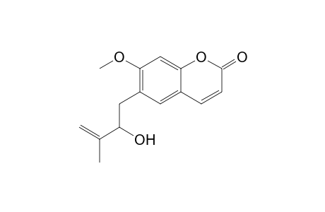 2H-1-Benzopyran-2-one, 6-(2-hydroxy-3-methyl-3-butenyl)-7-methoxy-