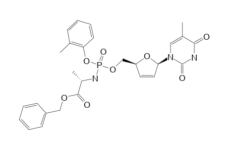 (RP)-5'-O-(3'-DEOXY-2',3'-DIDEHYDROTHYMIDINYL)-O-(2-METHYLPHENYL)-N-[(S)-BENZYLLANYNYL]-PHOSPHORAMIDATE