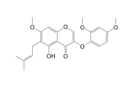 GLYASPENIN-E-DIMETHYLETHER;3-(2',4'-DIMETHOXYPHENOXY)-5-HYDROXY-7-METHOXY-6-(3-METHYLBUT-2-ENYL)-CHROMEN-4-ONE