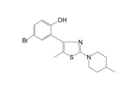 4-bromo-2-[5-methyl-2-(4-methylpiperidino)-4-thiazolyl]phenol