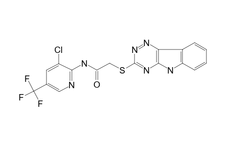 N-[3-chloranyl-5-(trifluoromethyl)pyridin-2-yl]-2-(5H-[1,2,4]triazino[5,6-b]indol-3-ylsulfanyl)ethanamide