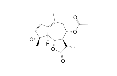 MATRICIN;(-)-(3-S*,3A-R*,4-S*,9-R*,9A-S*,9B-S*)-4-ACETOXY-2,3,3A,4,5,9,9A,9B-OCTAHYDRO-9-HYDROXY-3,6,9-TRIMETHYLAZULENO-[4.5-B]-FURAN-2-ONE