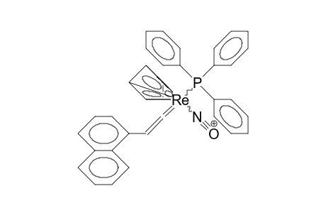 /.eta.-5/-Cyclopentadienyl-nitroso-triphenylphosphino (2(ac)-naphth-1-yl-vinylidene) rhenium cation