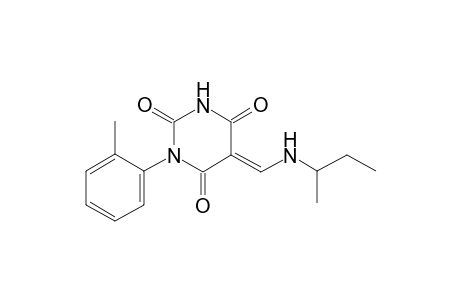 (5E)-5-[(sec-butylamino)methylene]-1-(2-methylphenyl)-2,4,6(1H,3H,5H)-pyrimidinetrione