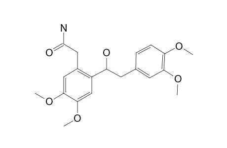 2-[ .beta.-(3',4'-Dimethoxyphenyl)-.alpha.-(hydroxyethyl)]-4,5-dimethoxyphenylacetamide