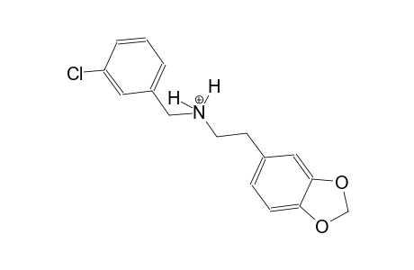 2-(1,3-benzodioxol-5-yl)-N-(3-chlorobenzyl)ethanaminium