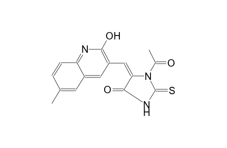 4-imidazolidinone, 1-acetyl-5-[(2-hydroxy-6-methyl-3-quinolinyl)methylene]-2-thioxo-, (5E)-