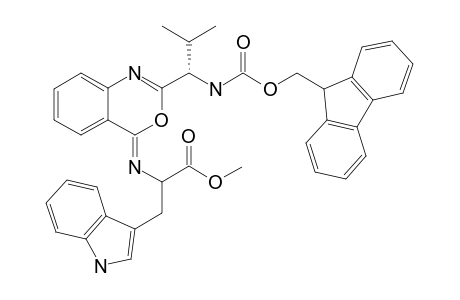 N-{2-[(S)-1-N-[(9H)-Fluoren-9-ylmethoxy)carbonyl]amino-2-methylpropyl]-4H-3,1-benzoxazin-4-ylidene}-D-tryptophan methyl ester