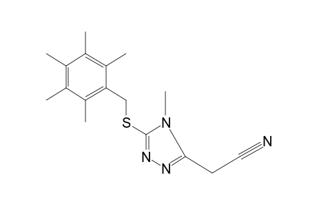 4-methyl-5-[(2,3,4,5,6-pentamethylbenzyl)thio]-4H-1,2,4-triazole-3-acetonitrile