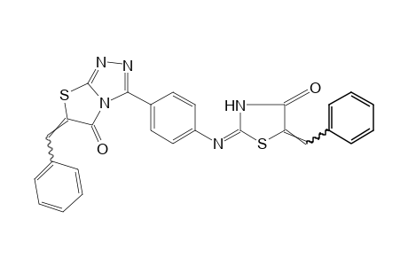 6-BENZYLIDENE-3-{p-[(5-BENZYLIDENE-4-OXO-2-THIAZOLIDINYLIDENE)AMINO]PHENYL}THIAZOLO[2,3-c]-s-TRIAZOL-5(6H)-ONE