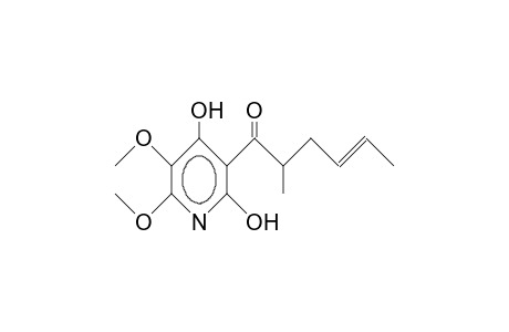 (+/-)-HARZIANOPYRIDONE;5,6-DIMETHOXY-4-HYDROXY-3-[(2RS,4E)-2-METHYL-1-OXO-4-HEXENYL]-2(1H)-PYRIDONE