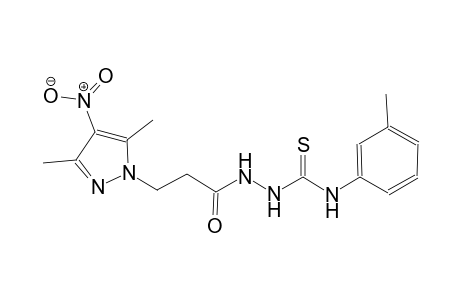 2-[3-(3,5-dimethyl-4-nitro-1H-pyrazol-1-yl)propanoyl]-N-(3-methylphenyl)hydrazinecarbothioamide