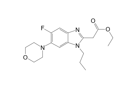 Ethyl 6-(morpholinyl)-5-fluoro-1-propyl-1H-benzimidazole-2-acetate