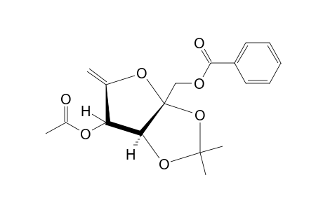 4-O-acetyl-1-O-benzoyl-6-deoxy-5,6-didehydro-2,3-O-isopropylidene-beta-D-threo-hexafuranose