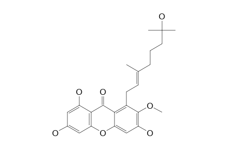 BUTYRAXANTHONE_D;3,6,8-TRIHYDROXY-1-[(2-Z)-7-HYDROXY-3,7-DIMETHYLOCT-2-EN-1YL]-2-METHOXY-9-H-XANTHEN-9-ONE