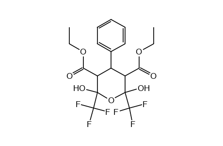 2,6-DIHYDROXY-2,6-DI-(TRIFLUOROMETHYL)-3,5-DIETHOXYCARBONYL-4-PHENYLTETRAHYDROPYRAN