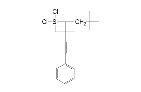 E-1,1-DICHLORO-3-METHYL-(2'-PHENYLETHINYL)-2-NEOPENTYL-1-SILACYCLOBUTANE