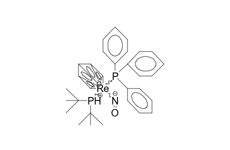 /.eta.-5/-Cyclopentadienyl-nitroso-di-tert-butylphosphino-triphenylphosphino rhenium cation