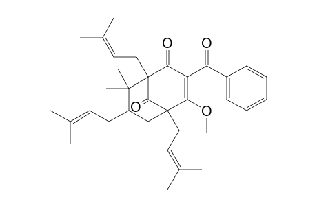 3-Benzoyl-4-methoxy-8,8-dimethyl-1,5,7-tris(3-methyl-2-butenyl)exo-bicyclo[3.3.1]non-3-ene-2,9-dione