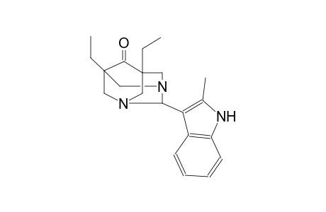 Tricyclo[3.3.1.1(3,7)]decan-6-one, 5,7-diethyl-2-(2-methyl-1H-indol-3-yl)-1,3-diaza-