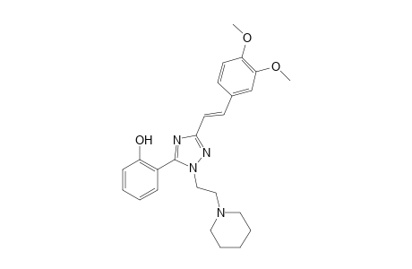 2-{3-[(E)-2-(3,4-dimethoxyphenyl)ethenyl]-1-[2-(piperidin-1-yl)ethyl]-1H-1,2,4-triazol-5-yl}phenol
