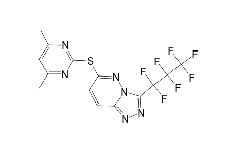 6-[(4,6-Dimethyl-2-pyrimidinyl)sulfanyl]-3-(1,1,2,2,3,3,3-heptafluoropropyl)[1,2,4]triazolo[4,3-b]pyridazine