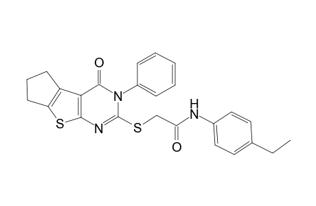 N-(4-ethylphenyl)-2-[(4-oxo-3-phenyl-3,5,6,7-tetrahydro-4H-cyclopenta[4,5]thieno[2,3-d]pyrimidin-2-yl)sulfanyl]acetamide