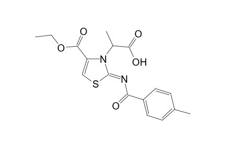 2-[4-(Ethoxycarbonyl)-2-(4-methylbenzoylimino)thiazol-3(2H)-yl]propanoic acid