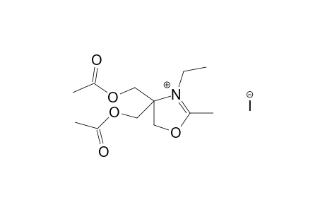 4,4-bis(hydroxymethyl)-3-ethyl-2-methyl-2-oxazolinium iodide, diacetate