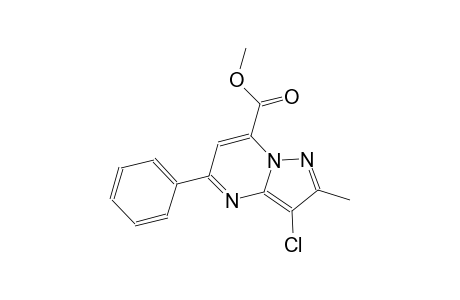 pyrazolo[1,5-a]pyrimidine-7-carboxylic acid, 3-chloro-2-methyl-5-phenyl-, methyl ester