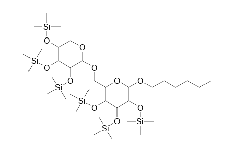 2-Hexoxy-6-[(3,4,5-trihydroxyoxan-2-yl)oxymethyl]oxane-3,4,5-triol, 6tms